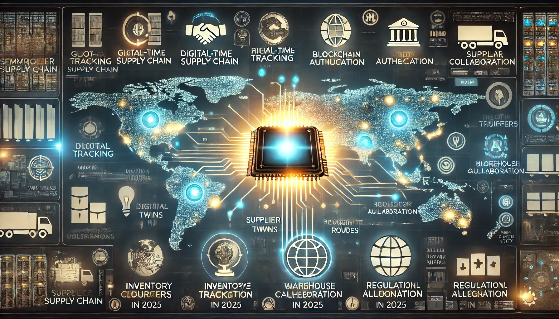 Semiconductor supply chain illustration